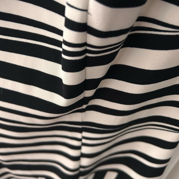 AB Studio Women's Zebra Stripe Mini Dress, Cap Sleeves w/ Zipper Back, Tailored - Picture 6 of 8